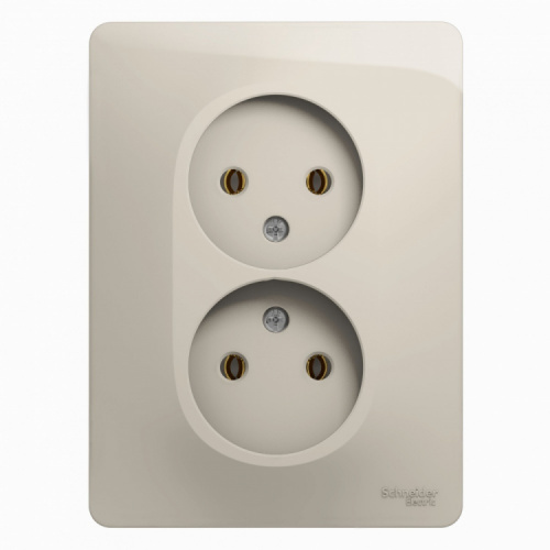 SCHNEIDER ELECTRIC GLOSSA Розетка двойная без заземления в сборе молочный (GSL000920) SCHNEIDER ELECTRIC GLOSSA Розетка двойная без заземления в сборе молочный (GSL000920)