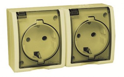 SIMON Aqua Розетка двойная 2Р+Е Schuko с крышками полупр. IP54 16А 250В винтовой зажим S15A сл. кость (1594433-031) SIMON Aqua Розетка двойная 2Р+Е Schuko с крышками полупр. IP54 16А 250В винтовой зажим S15A сл. кость (1594433-031)