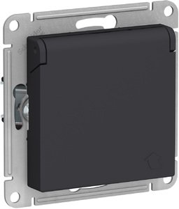 SCHNEIDER ELECTRIC Розетка ATLASDESIGN с заземлением со шторками с крышкой 16А IP20 механизм карбон (ATN001046) SCHNEIDER ELECTRIC Розетка ATLASDESIGN с заземлением со шторками с крышкой 16А IP20 механизм карбон (ATN001046)