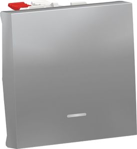 SCHNEIDER ELECTRIC Переключатель UNICA MODULAR одноклавишный с нейтралью схема 6а 2 модуля алюминий (NU320330S) SCHNEIDER ELECTRIC Переключатель UNICA MODULAR одноклавишный с нейтралью схема 6а 2 модуля алюминий (NU320330S)