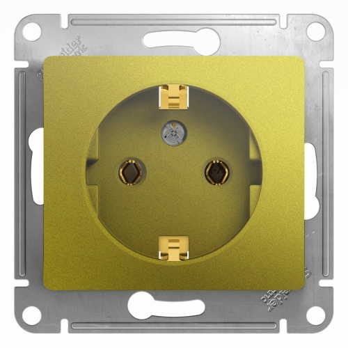 SCHNEIDER ELECTRIC GLOSSA Розетка с заземлением фисташковый (GSL001043) SCHNEIDER ELECTRIC GLOSSA Розетка с заземлением фисташковый (GSL001043)