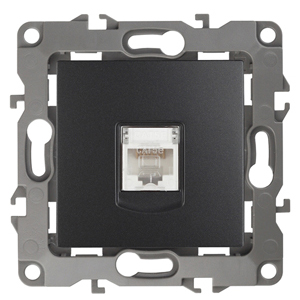 ЭРА Розетка информационная RJ45, , антрацит, 12-3107-05 (Б0014727) ЭРА Розетка информационная RJ45, , антрацит, 12-3107-05 (Б0014727)