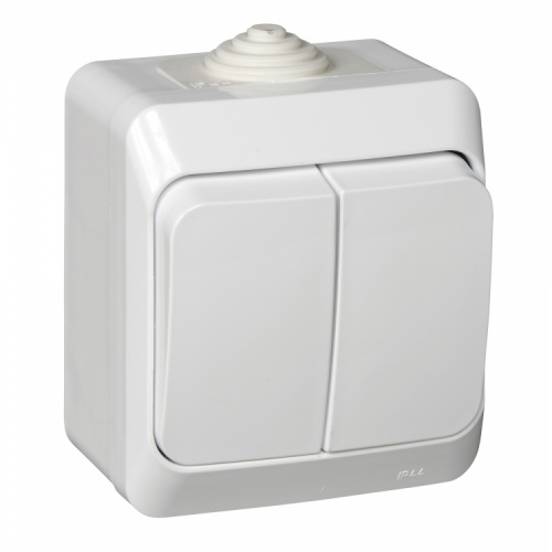 SCHNEIDER ELECTRIC ЭТЮД Выключатель двухклавишный наружный IP44 белый (BA10-042B) SCHNEIDER ELECTRIC ЭТЮД Выключатель двухклавишный наружный IP44 белый (BA10-042B)