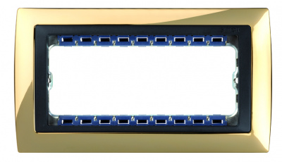 SIMON Рамка с суппортом на 5 узких модулей, S82C, золото - графит (82854-66) SIMON Рамка с суппортом на 5 узких модулей, S82C, золото - графит (82854-66)