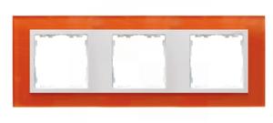 SIMON Рамка на 3 поста, S82N, оранжевый - белый (стекло) (82637-65) SIMON Рамка на 3 поста, S82N, оранжевый - белый (стекло) (82637-65)