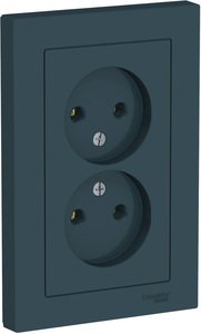 SCHNEIDER ELECTRIC Розетка ATLASDESIGN двойная без заземления 16А в сборе изумруд (ATN000820) SCHNEIDER ELECTRIC Розетка ATLASDESIGN двойная без заземления 16А в сборе изумруд (ATN000820)
