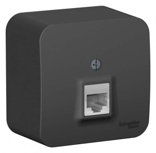 SCHNEIDER ELECTRIC Розетка BLANCA наружная компьютерная RJ45, кат.5e, с изолирующей пластиной, антрацит (BLNIA045006) SCHNEIDER ELECTRIC Розетка BLANCA наружная компьютерная RJ45, кат.5e, с изолирующей пластиной, антрацит (BLNIA045006)