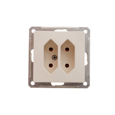 SCHNEIDER ELECTRIC W59 Розетка двойная без заземления в рамку бежевая (RS6-253-2-86) SCHNEIDER ELECTRIC W59 Розетка двойная без заземления в рамку бежевая (RS6-253-2-86)