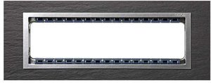 SIMON Рамка с суппортом на 8 узких модулей, S82C, сланец - алюминий (композит) (82987-63) SIMON Рамка с суппортом на 8 узких модулей, S82C, сланец - алюминий (композит) (82987-63)