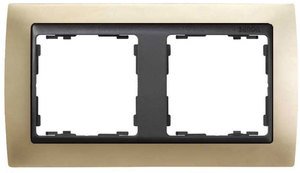 SIMON Рамка на 2 поста, S82, шампань матовая - графит (82824-34) SIMON Рамка на 2 поста, S82, шампань матовая - графит (82824-34)