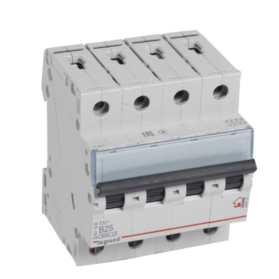 LEGRAND Выключатель автоматический четырехполюсный 25А B TX3 6kA (404016 ) LEGRAND Выключатель автоматический четырехполюсный 25А B TX3 6kA (404016 )