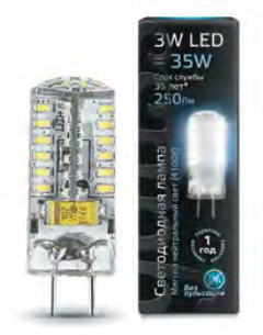 GAUSS Лампа светодиодная LED 3Вт 4100K GY6.35 AC150-265V (107719203) GAUSS Лампа светодиодная LED 3Вт 4100K GY6.35 AC150-265V (107719203)