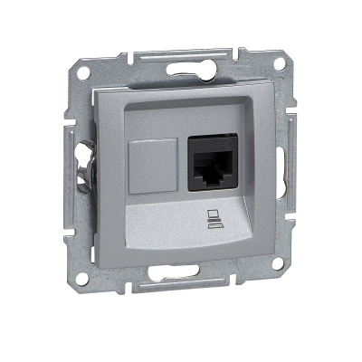 SCHNEIDER ELECTRIC Sedna Розетка компьютерная RJ45 5e экр в рамку алюминий (SDN4500160) SCHNEIDER ELECTRIC Sedna Розетка компьютерная RJ45 5e экр в рамку алюминий (SDN4500160)