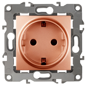 ЭРА Розетка 2P+E Schuko со шторками, 16A-250В, , медь, 12-2102-14 (Б0019325) ЭРА Розетка 2P+E Schuko со шторками, 16A-250В, , медь, 12-2102-14 (Б0019325)
