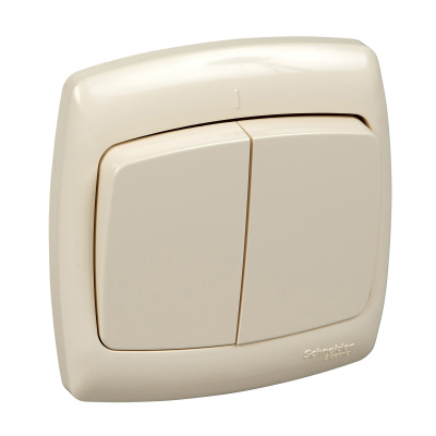 SCHNEIDER ELECTRIC РОНДО Выключатель двухклавишный скрытый бежевый (S56-052-SI) SCHNEIDER ELECTRIC РОНДО Выключатель двухклавишный скрытый бежевый (S56-052-SI)