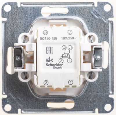 SCHNEIDER ELECTRIC W59 Переключатель одноклавишный перекрестный 10АХ, механизм, слоновая кость (VS710-158-2-86) SCHNEIDER ELECTRIC W59 Переключатель одноклавишный перекрестный 10АХ, механизм, слоновая кость (VS710-158-2-86)