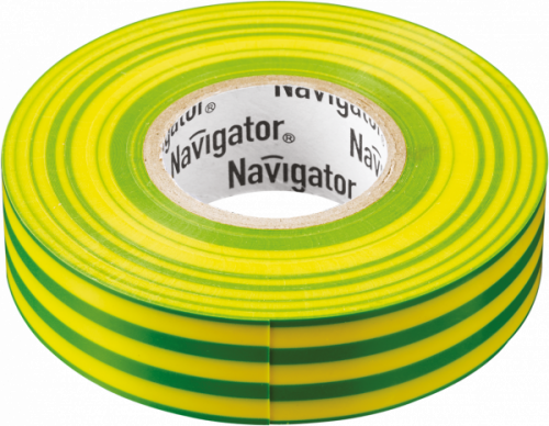 NAVIGATOR Изолента ПВХ желто-зеленая 15мм 20м (71108) (17355)