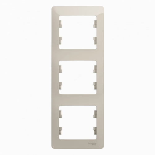 SCHNEIDER ELECTRIC GLOSSA Рамка 3-постовая вертикальная молочный (GSL000907) SCHNEIDER ELECTRIC GLOSSA Рамка 3-постовая вертикальная молочный (GSL000907)