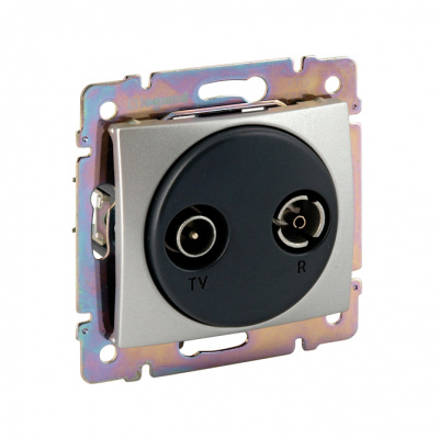LEGRAND VALENA Розетка TV-FM проходная в рамку алюминий (770132 ) LEGRAND VALENA Розетка TV-FM проходная в рамку алюминий (770132 )
