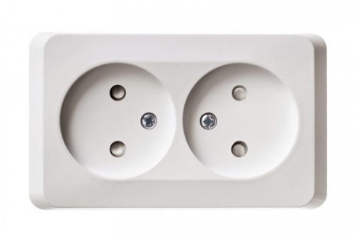 SCHNEIDER ELECTRIC ЭТЮД Розетка двойная наружная без заземления со шторками белая (PA16-006B) SCHNEIDER ELECTRIC ЭТЮД Розетка двойная наружная без заземления со шторками белая (PA16-006B)