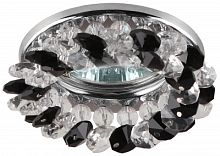 ЭРА Светильник декор круглый  с мелкими хрусталиками MR16,12V/220V, 50W, хром/прозра DK16 CH/WH/BK   (C0043750)