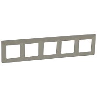 LEGRAND ETIKA Рамка 5 постов светлая галька (672525 )