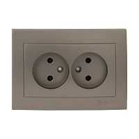 EKF Валенсия лицевая панель розетка 2-местной б/з 10А кашемир с защ. штор. EKF PROxima (ESR10-L-102-40)