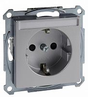 SCHNEIDER ELECTRIC Механизм розетки Schuko с полем для надписи алюминий (MTN2302-0460)