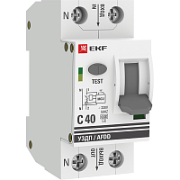 EKF Устройство защиты от дугового пробоя (УЗДП) с автоматическим выключателем 1P+N 40А (C) 6кА PROxima (afdd-2-40C-pro)