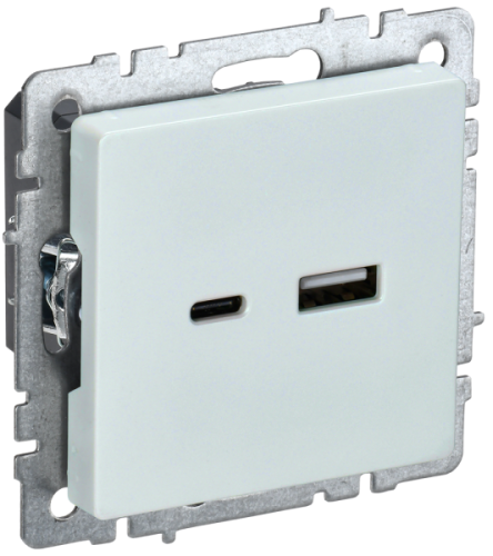 IEK BRITE Розетка USB A+C 18Вт РЮ11-1-БрЖ жемчуг IEK (BR-U22-018-K36)