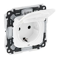 LEGRAND Valena ALLURE Розетка силовая 2К+З со шторками с крышкой белая IP44 (755204 )