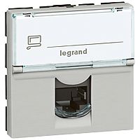 LEGRAND Mosaic Розетка RJ45 STP кат.6А 2 модуля алюминий (079476 )