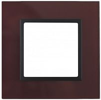 ЭРА Рамка на 1 пост, стекло,  Elegance, бордо+антр, 14-5101-25 (Б0034479)