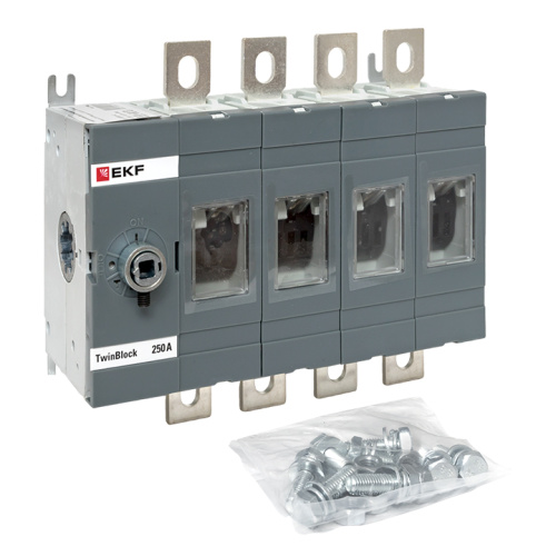 EKF Рубильник 250A 4P без рукоятки управления TwinBlock EKF (tb-s-250-4p) фото 2