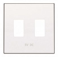 ABB Накладка для механизма 2хUSB зарядного устройства, серия SKY, цвет альпийский белый  (8585.3 BL)  (2CLA858530A1101)