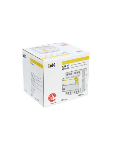 IEK Выключатель дифференциального тока (УЗО) 4п 40А 300мА ВД1-63 AC (MDV10-4-040-300) фото 8
