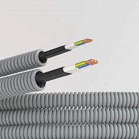 DKC Электротруба ПВХ гибкая гофр. д.20мм, цвет серый, с кабелем ВВГ-Пнг(А)-LS3х2,5мм? Конкорд, 100м (9S920100KF)