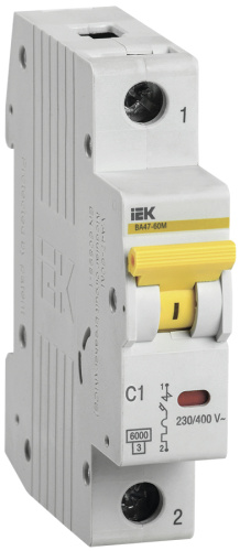 IEK Выключатель автоматический ВА47-60M 1Р 1А 6кА С IEK (MVA31-1-001-C) IEK Выключатель автоматический ВА47-60M 1Р 1А 6кА С IEK (MVA31-1-001-C)