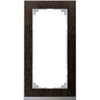 SCHNEIDER ELECTRIC M-Pure Decor Рамка 2 поста без перегородки венге/алюминий (MTN4025-3671)