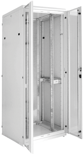 ITK Шкаф серверный 19дюйм 33U 800х1000 мм передняя двухстворчатая перф дверь задняя перф серый
