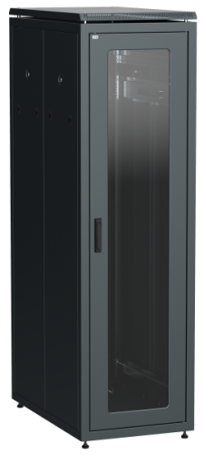 IEK Шкаф напольный сетевой 19'' LINEA N 38U 800х1000мм стеклянная передняя дверь. задняя металлическая черный (LN05-38U81-GM)