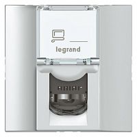 LEGRAND Mosaic Розетка компьютерная RJ45 проходная категория 6а STP алюминий (078629 )