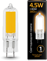 GAUSS Лампа светодиодная LED 4.5Вт 3000K G4 AC220-240V Glass  (107807104)