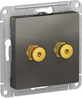 SCHNEIDER ELECTRIC Аудиорозетка ATLASDESIGN двухместная сталь (ATN000987)