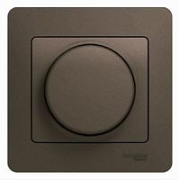 SCHNEIDER ELECTRIC GLOSSA Диммер поворотно нажимной,LED, RC, 630Вт  шоколад (GSL000837)