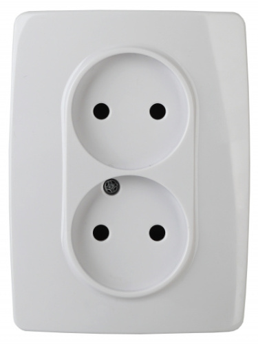 ЭРА Розетка 2X2P, 16A-250В, винт, , белый, 12-2117-01 (Б0031248)