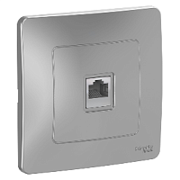SCHNEIDER ELECTRIC BLANCA скрытой установки розетка компьютерная RJ45, алюминий (BLNIS045003)