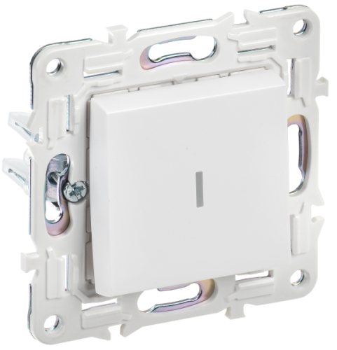 IEK SKANDY Выключатель 1-клавишный с индикацией 10А SK-V07W арктический белый  (SK-V10-1-10-K01)