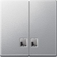SCHNEIDER ELECTRIC Клавиша 2шт с бесцветным окошком для светоиндикатора алюминий (MTN437560)