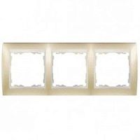 SIMON Рамка на 3 поста, S82, шампань матовая - сл.кость (82734-34)